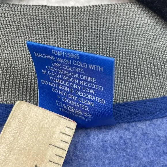 Superman Bioworld Jacket Mens XL Blue Gray Varsity Fleece Snap DC Comics Logo - Picture 7 of 11